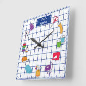 Horloge Carrée Customiser le temps de surface composée Étiquette (Angle)