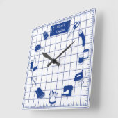 Horloge Carrée Customiser le temps de surface composée Étiquette (Angle)