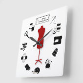 Horloge Carrée Customiser l'horloge murale Étiquette (Angle)