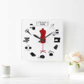 Horloge Carrée Customiser l'horloge murale Étiquette (Maison)