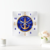 Horloge Carrée Customizable Nautical Wedding Venin (Maison)