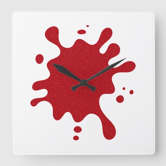 Horloge Carrée Customizable Tomato Red Splatter Wall Clock (Recto)