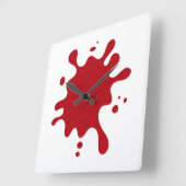 Horloge Carrée Customizable Tomato Red Splatter Wall Clock (Angle)