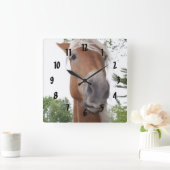Horloge Carrée Cute Belgian Draft Horse Face Animal (Maison)