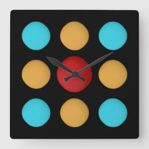 Horloge Carrée CUTE Blue Dots