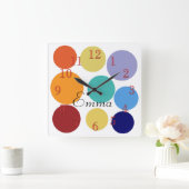 Horloge Carrée Cute Bright Dots (Maison)