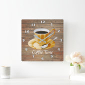 Horloge Carrée Cute coffee time decor (Maison)