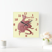 Horloge Carrée cute dragon mythique fantasy (Maison)