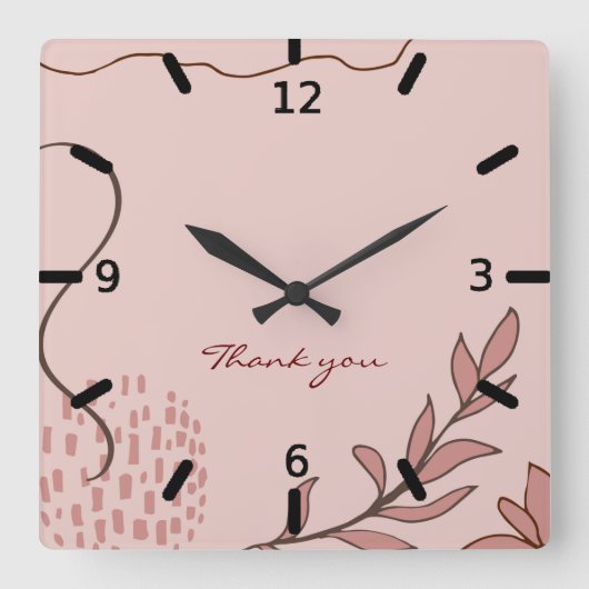 Horloge Carrée cute flore et geometric abstract graphic (Recto)