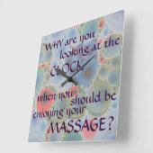 Horloge Carrée Cute Funny massage (Angle)