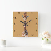 Horloge Carrée Cute giraffe face (Maison)