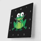 Horloge Carrée Cute grenouille caricaturale (Angle)