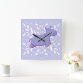 Horloge Carrée Cute Hippo Wall Clock (Maison)