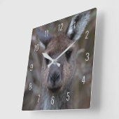 Horloge Carrée Cute Kangaroo Face (Angle)