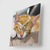 Horloge Carrée Cute Kitten (Angle)