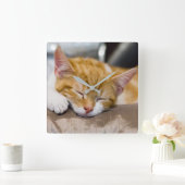 Horloge Carrée Cute Kitten (Maison)