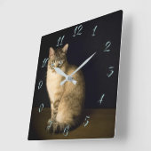 Horloge Carrée Cute kitty (Angle)