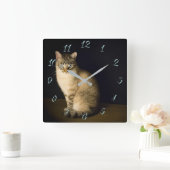 Horloge Carrée Cute kitty (Maison)