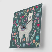 Horloge Carrée Cute Llama (Angle)