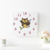Horloge Carrée Cute Owl Kid's wall-clock/Square (Maison)