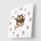 Horloge Carrée Cute Owl Kid's wall-clock/Square (Angle)