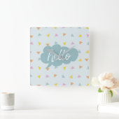 Horloge Carrée Cute Pastel Hello (Maison)