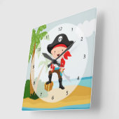 Horloge Carrée Cute Pirate (Angle)