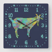 Horloge Carrée Cute Quirky Goat (Recto)