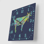 Horloge Carrée Cute Quirky Goat (Angle)