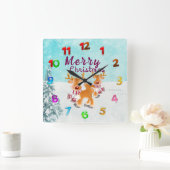 Horloge Carrée Cute Reindeer (Maison)