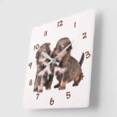 Horloge Carrée Cute Yorkshire (Angle)