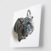 Horloge Carrée Cutest Baby Animals | French Bulldog Look Up (Angle)