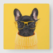 Horloge Carrée Cutest Baby Animals | French Bulldog Sunglasses (Recto)