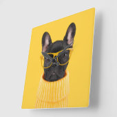 Horloge Carrée Cutest Baby Animals | French Bulldog Sunglasses (Angle)