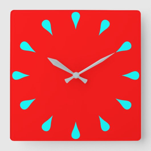 Horloge Carrée Cyan (Recto)