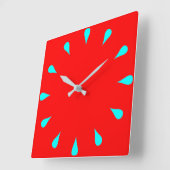 Horloge Carrée Cyan (Angle)