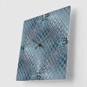 Horloge Carrée Cyan dessiné qui ressemble à un enchevêtrement de (Angle)