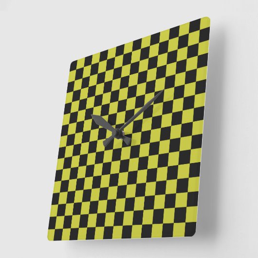 Horloge Carrée Cyber lyme checkerboard pattern (Angle)