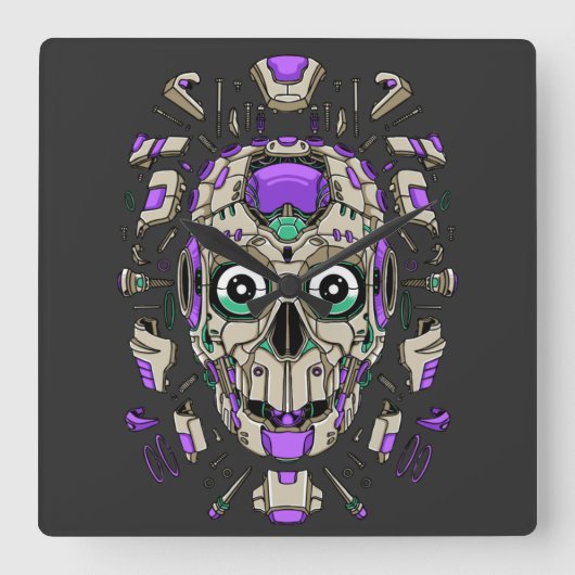 Horloge Carrée Cyborg (Recto)