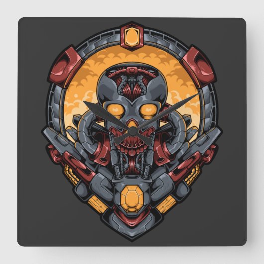 Horloge Carrée Cyborg (Recto)