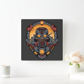 Horloge Carrée Cyborg Square Wall Clock (Maison)