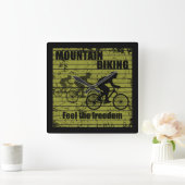 Horloge Carrée Cycliste VTT Descente - Vélo Tout Terrain (Maison)
