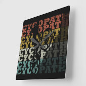 Horloge Carrée Cycopath drôle vélo (Angle)