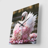 Horloge Carrée Cygne de Fairytale (Angle)