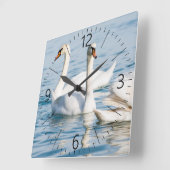 Horloge Carrée Cygnes (Angle)