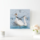 Horloge Carrée Cygnes (Maison)
