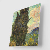 Horloge Carrée Cyprès par Vincent van Gogh (Angle)
