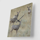 Horloge Carrée D18 Mule Deer (Angle)