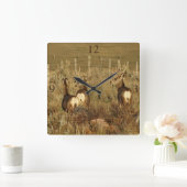 Horloge Carrée D30 Mule Deer Bucks (Maison)