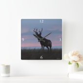 Horloge Carrée D3 Mule Deer Buck (Maison)
